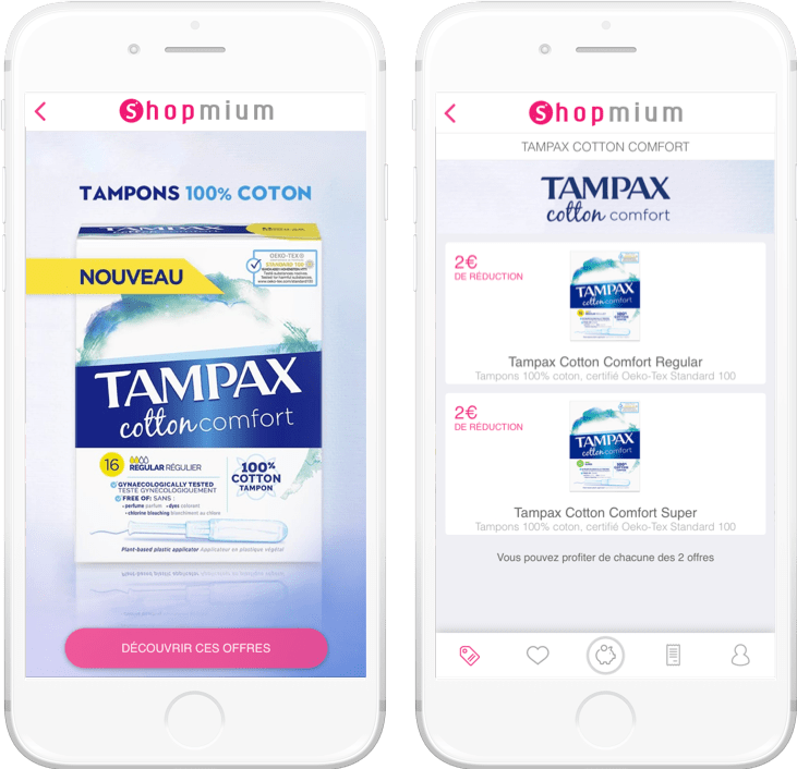 Tampax Shopmium campagne couponing